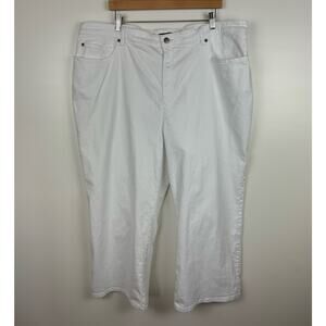 Eileen Fisher Womens Bootcut Jeans in White Sz 22W | Neutral Minimalist Everyday